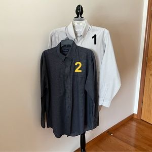 Van Heusen Man’s Dress Shirts Cream and Black Size L